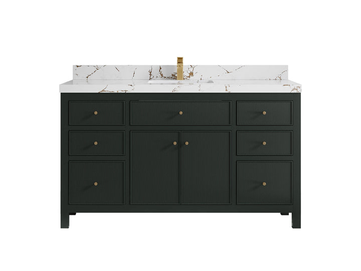 Sonoma 60 in W x 22 in D Free Standing Reeded Single Sink Bathroom Vanity - photo 21