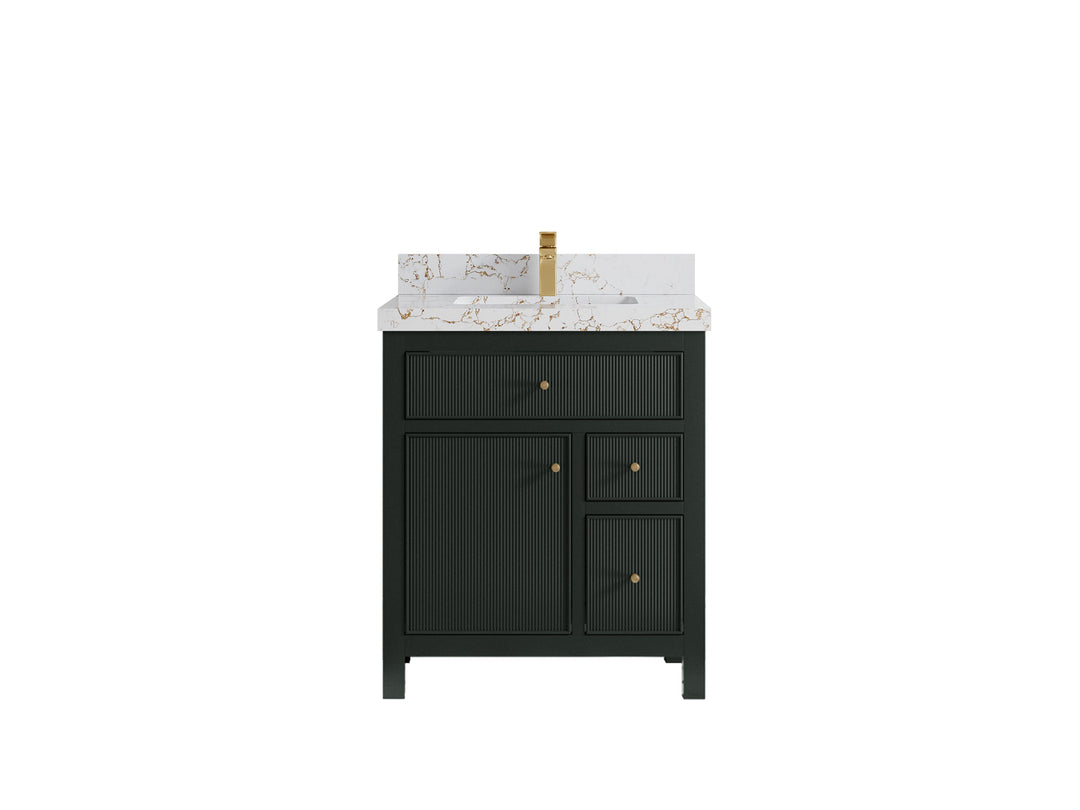 Sonoma 30 in W x 22 in D Reeded Free Standing Single Sink Bathroom Vanity | 
              
                Dark Forest Green
                
                  
             - SON-CAB-DGN-29 - photo №20