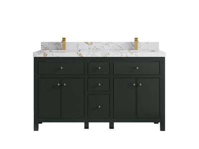 Sonoma 60 in W x 22 in D Free Standing Reeded Double Sink Bathroom Vanity