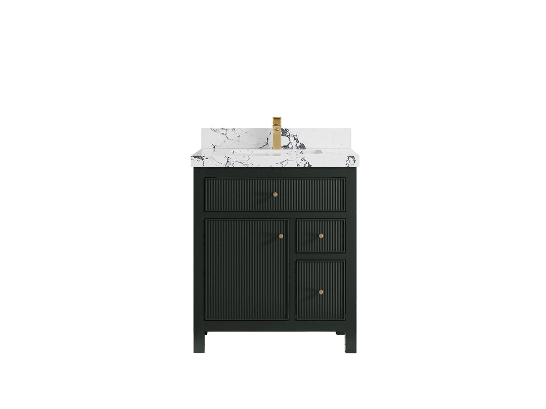 Sonoma 30 in W x 22 in D Reeded Free Standing Single Sink Bathroom Vanity | 
              
                Dark Forest Green
                
                  
             - SON-CAB-DGN-29 - photo №21