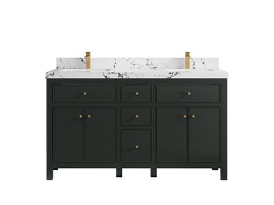 Sonoma 60 in W x 22 in D Free Standing Reeded Double Sink Bathroom Vanity