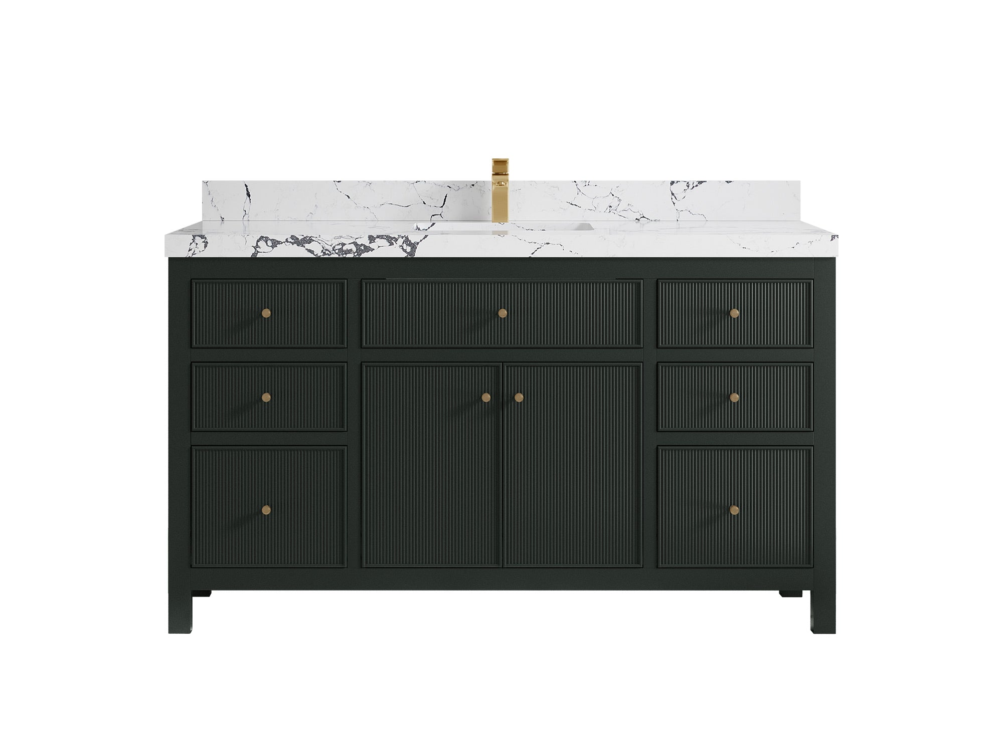 Sonoma 60 in W x 22 in D Free Standing Reeded Single Sink Bathroom Vanity