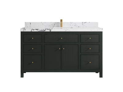 Sonoma 60 in W x 22 in D Free Standing Reeded Single Sink Bathroom Vanity