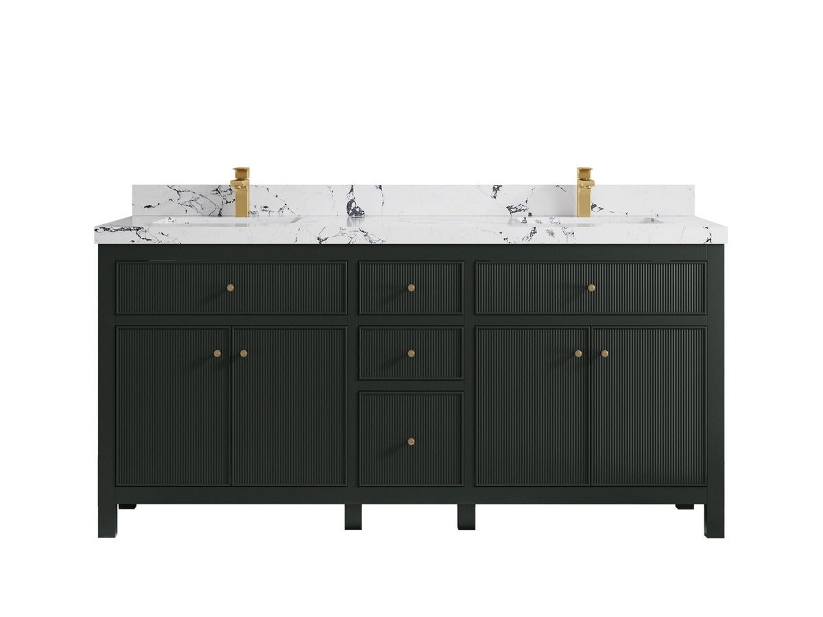 Sonoma 72 in W x 22 in D Free Standing Reeded Double Sink Bathroom Vanity