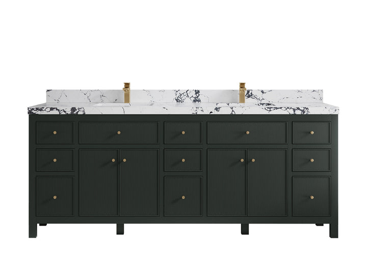 Sonoma 84 in W x 22 in D Free Standing Reeded Double Sink Bathroom Vanity - photo 28