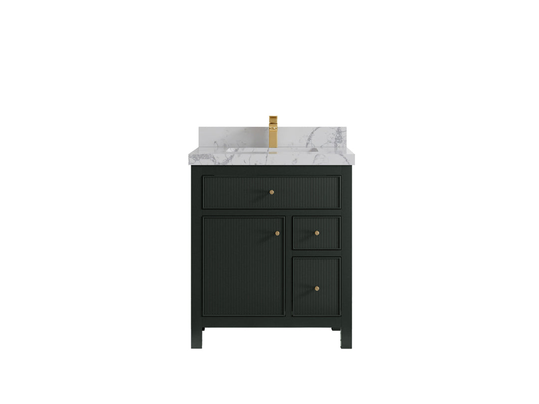 Sonoma 30 in W x 22 in D Reeded Free Standing Single Sink Bathroom Vanity | 
              
                Dark Forest Green
                
                  
             - SON-CAB-DGN-29 - photo №22
