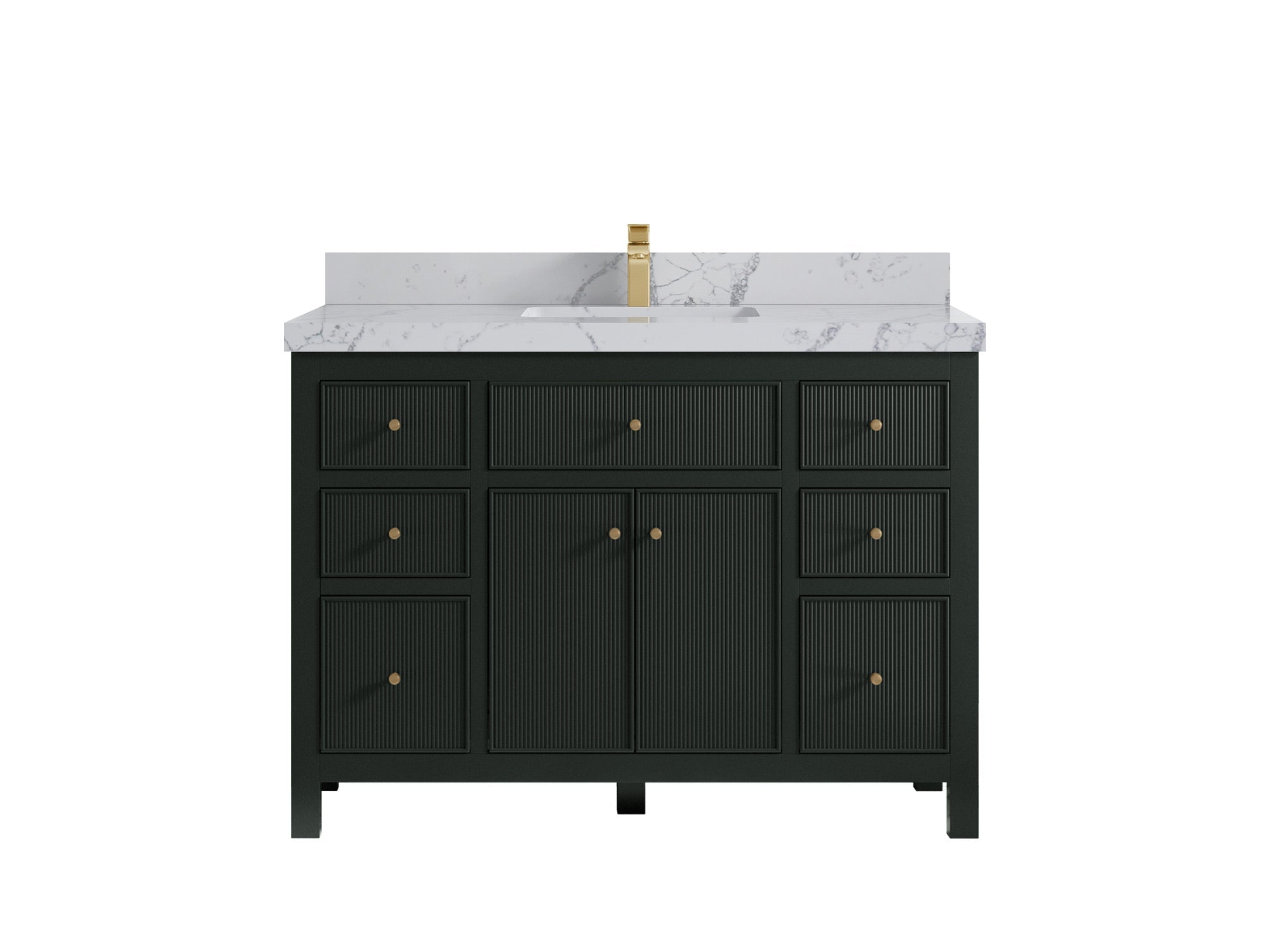 Sonoma 48 in. W x 22 in. D Single Sink Bathroom Vanity in Dark Forest Green with 2 in. Venatino Quartz Countertop