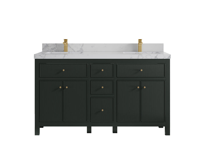 Sonoma 60 in W x 22 in D Free Standing Reeded Double Sink Bathroom Vanity - photo 24