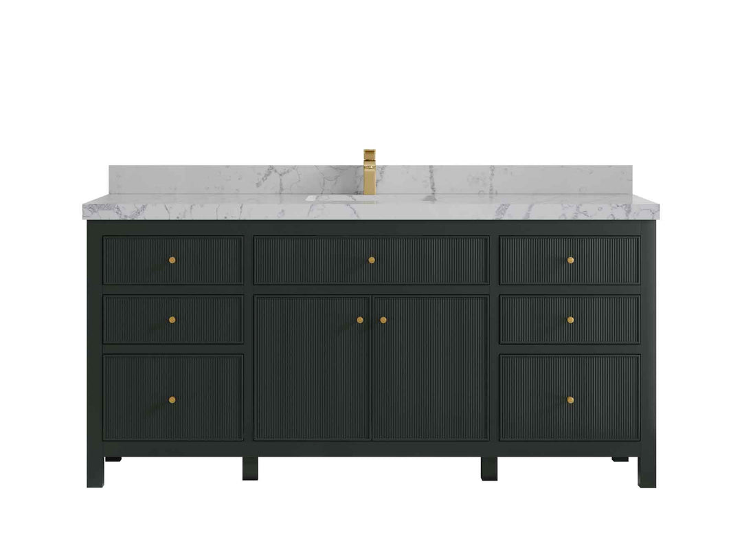 Sonoma 72 in W x 22 in D Free Standing Reeded Single Sink Bathroom Vanity