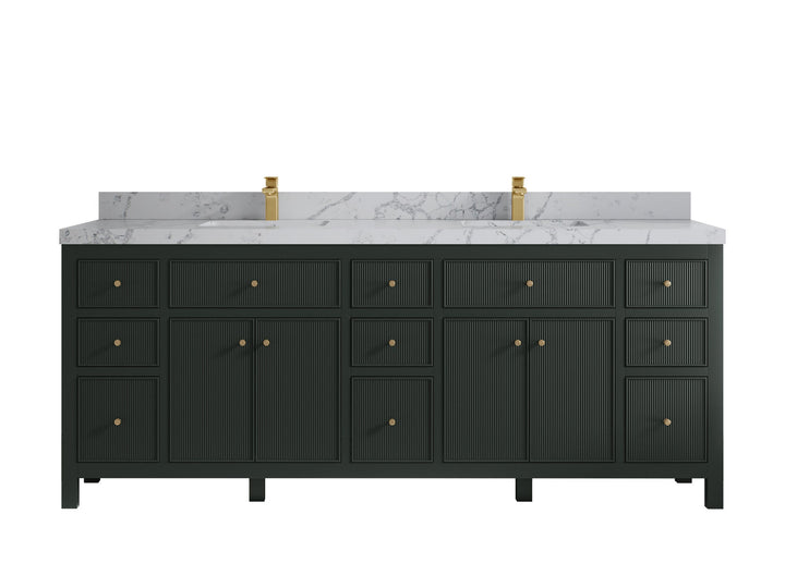 Sonoma 84 in W x 22 in D Free Standing Reeded Double Sink Bathroom Vanity - photo 29