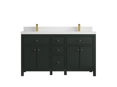 Sonoma 60 in W x 22 in D Free Standing Reeded Double Sink Bathroom Vanity