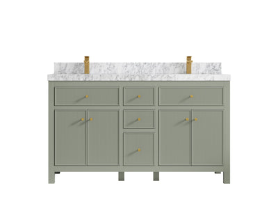 Sonoma 60 in W x 22 in D Free Standing Reeded Double Sink Bathroom Vanity