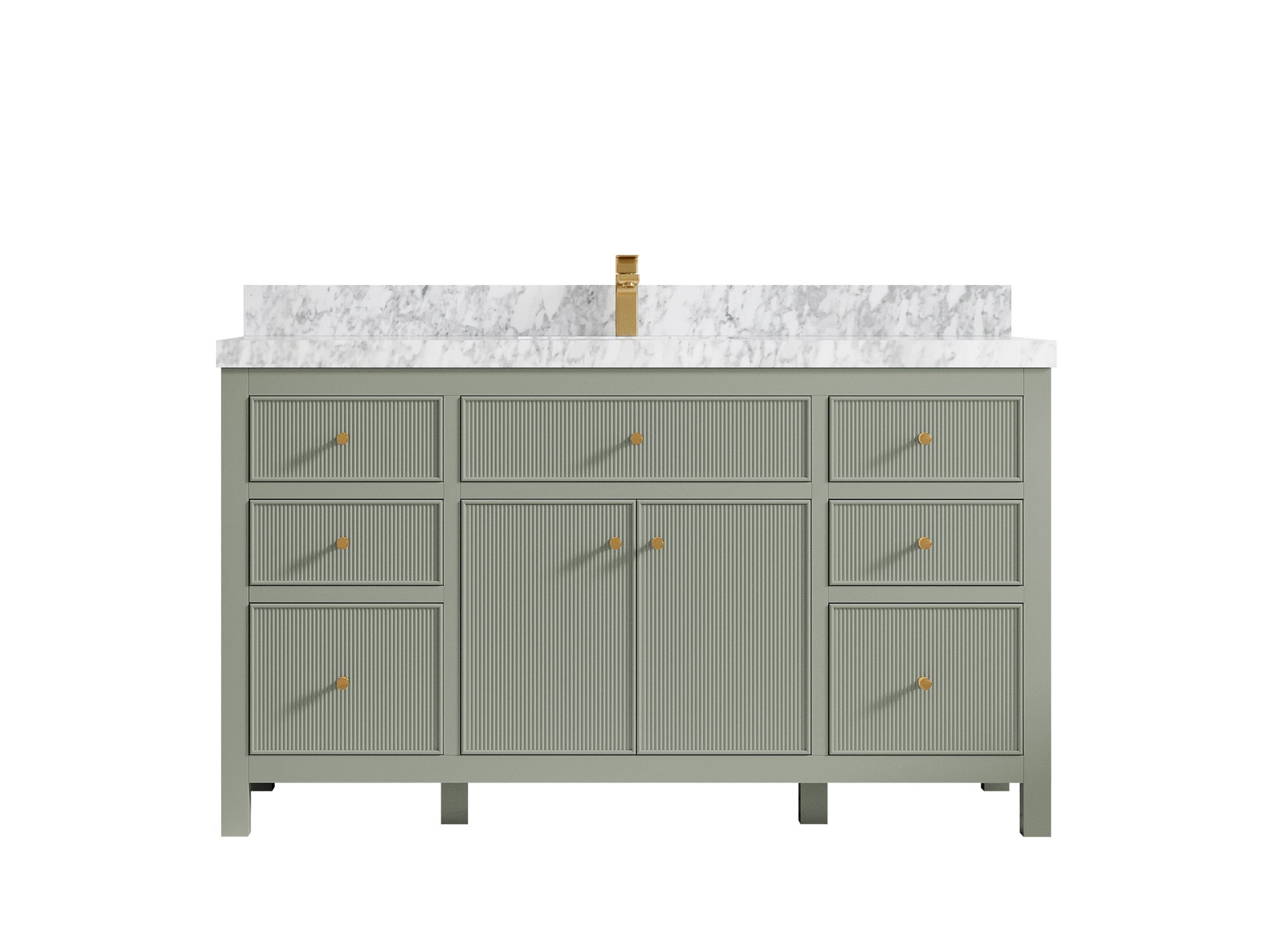 Sonoma 60 in W x 22 in D Free Standing Reeded Single Sink Bathroom Vanity