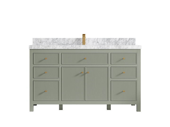 Sonoma 60 in W x 22 in D Free Standing Reeded Single Sink Bathroom Vanity - photo 13