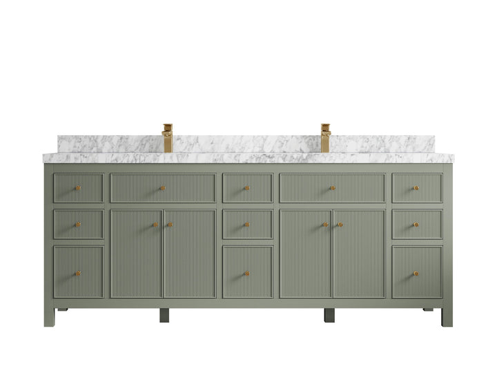 Sonoma 84 in W x 22 in D Free Standing Reeded Double Sink Bathroom Vanity - photo 18