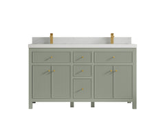 Sonoma 60 in W x 22 in D Free Standing Reeded Double Sink Bathroom Vanity - photo 14