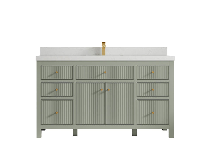 Sonoma 60 in W x 22 in D Free Standing Reeded Single Sink Bathroom Vanity - photo 14
