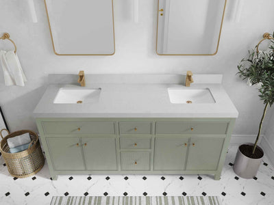 Sonoma 72 in W x 22 in D Free Standing Reeded Double Sink Bathroom Vanity