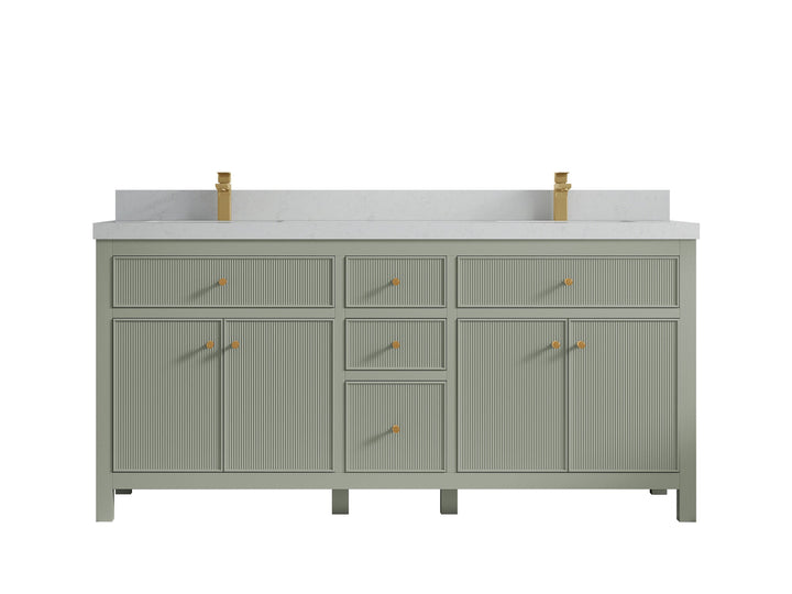 Sonoma 72 in W x 22 in D Free Standing Reeded Double Sink Bathroom Vanity - photo 19