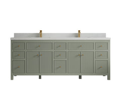 Sonoma 84 in W x 22 in D Free Standing Reeded Double Sink Bathroom Vanity - photo 19