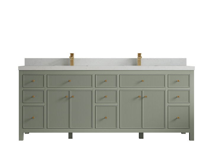 Sonoma 84 in W x 22 in D Free Standing Reeded Double Sink Bathroom Vanity - photo 19