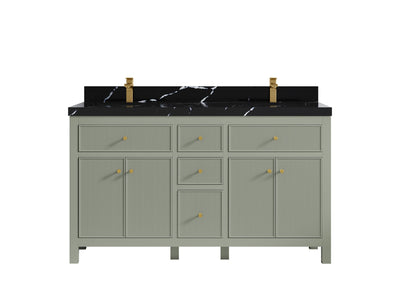 Sonoma 60 in W x 22 in D Free Standing Reeded Double Sink Bathroom Vanity