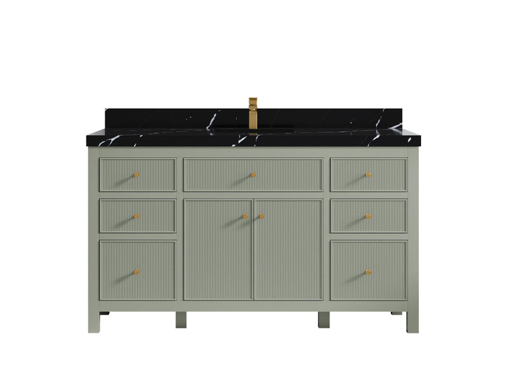Sonoma 60 in W x 22 in D Free Standing Reeded Single Sink Bathroom Vanity - photo 8