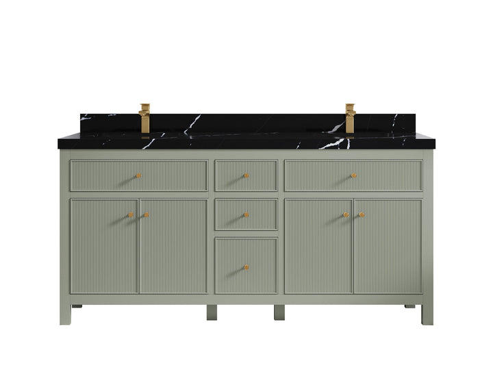 Sonoma 72 in W x 22 in D Free Standing Reeded Double Sink Bathroom Vanity - photo 13