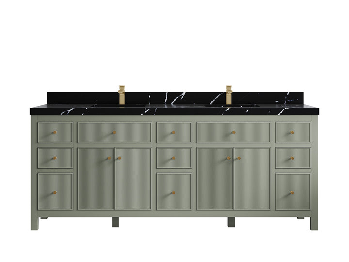 Sonoma 84 in W x 22 in D Free Standing Reeded Double Sink Bathroom Vanity - photo 13
