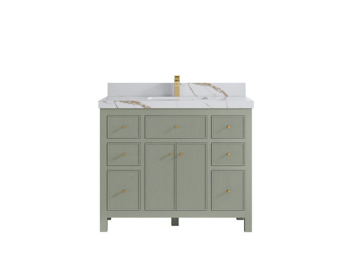 Sonoma 42 in W x 22 in D Free Standing Reeded Single Sink Bathroom Vanity - photo 9