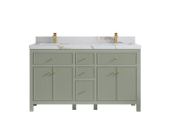 Sonoma 60 in W x 22 in D Free Standing Reeded Double Sink Bathroom Vanity - photo 9