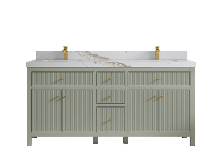 Sonoma 72 in W x 22 in D Free Standing Reeded Double Sink Bathroom Vanity - photo 14