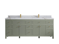 Sonoma 84 in W x 22 in D Free Standing Reeded Double Sink Bathroom Vanity - photo 14