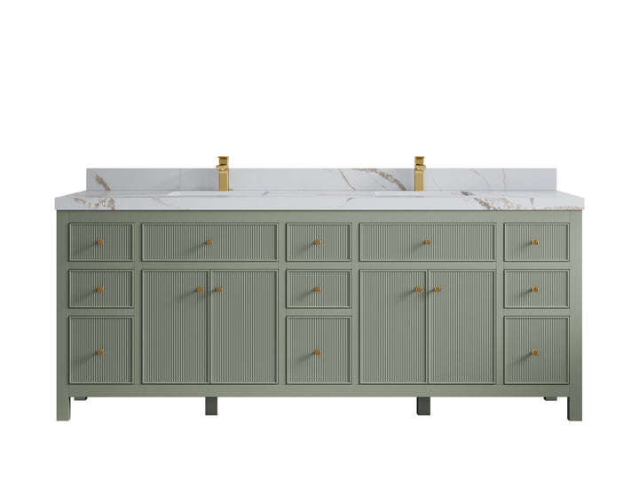 Sonoma 84 in W x 22 in D Free Standing Reeded Double Sink Bathroom Vanity - photo 14