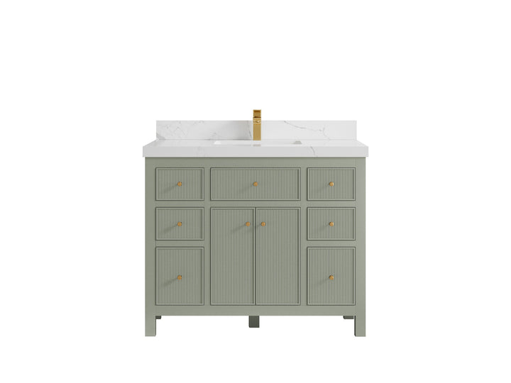 Sonoma 42 in W x 22 in D Free Standing Reeded Single Sink Bathroom Vanity - photo 10