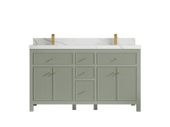 Sonoma 60 in W x 22 in D Free Standing Reeded Double Sink Bathroom Vanity - photo 10