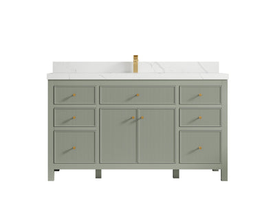 Sonoma 60 in W x 22 in D Free Standing Reeded Single Sink Bathroom Vanity
