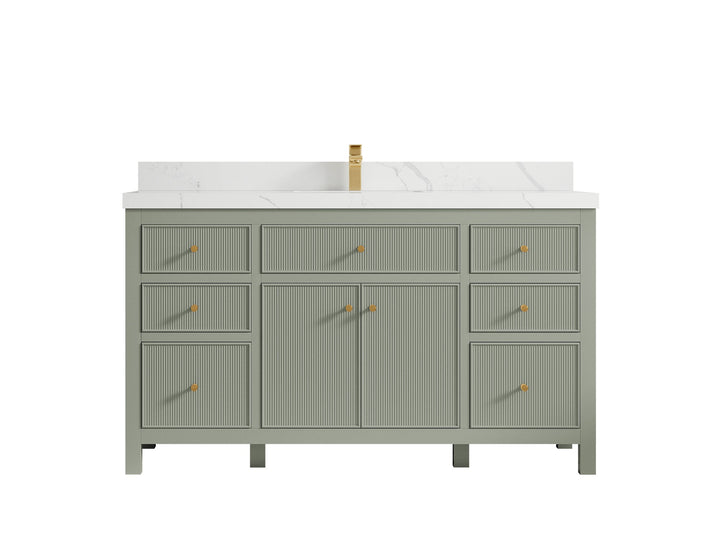 Sonoma 60 in W x 22 in D Free Standing Reeded Single Sink Bathroom Vanity - photo 10