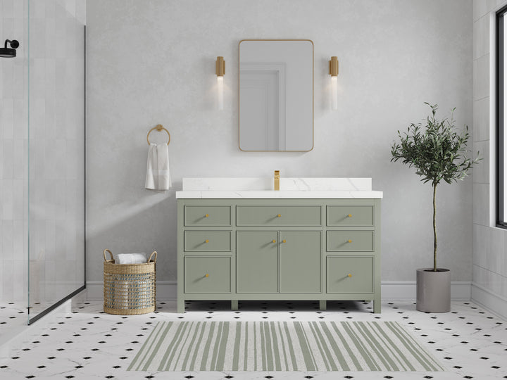 Sonoma 60 in W x 22 in D Free Standing Reeded Single Sink Bathroom Vanity - photo 4