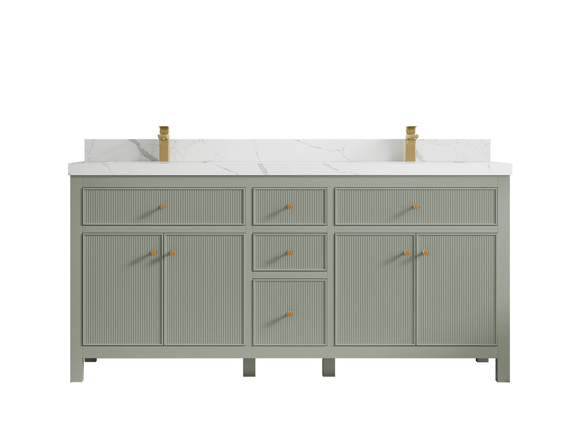 Sonoma 72 in W x 22 in D Free Standing Reeded Double Sink Bathroom Vanity