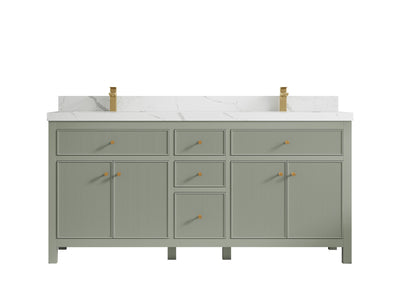 Sonoma 72 in W x 22 in D Free Standing Reeded Double Sink Bathroom Vanity