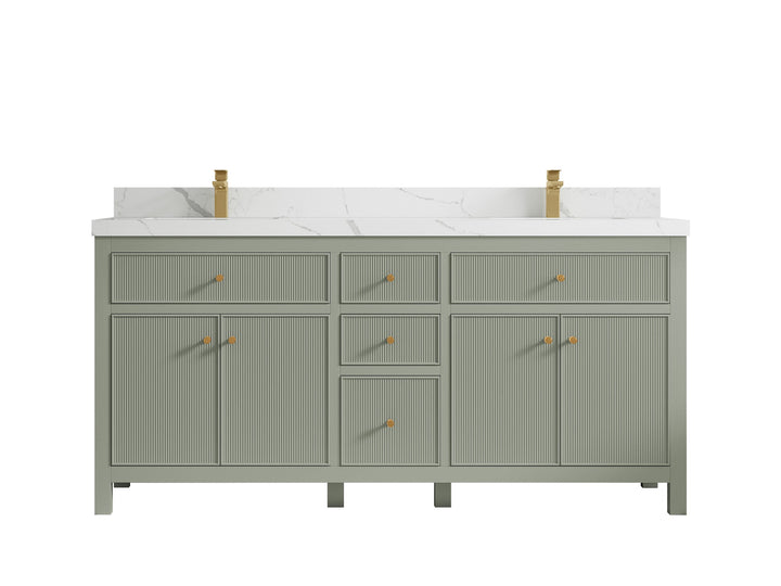 Sonoma 72 in W x 22 in D Free Standing Reeded Double Sink Bathroom Vanity - photo 15