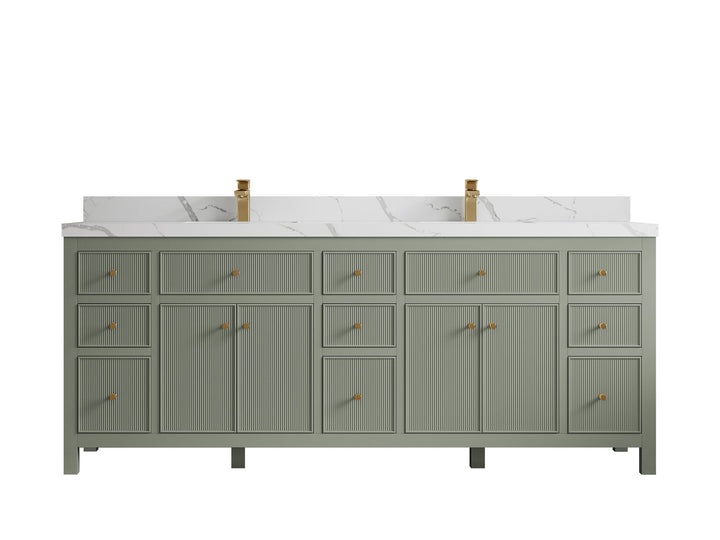 Sonoma 84 in W x 22 in D Free Standing Reeded Double Sink Bathroom Vanity - photo 15