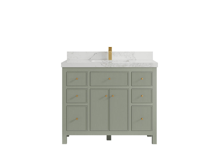 Sonoma 42 in W x 22 in D Free Standing Reeded Single Sink Bathroom Vanity - photo 11
