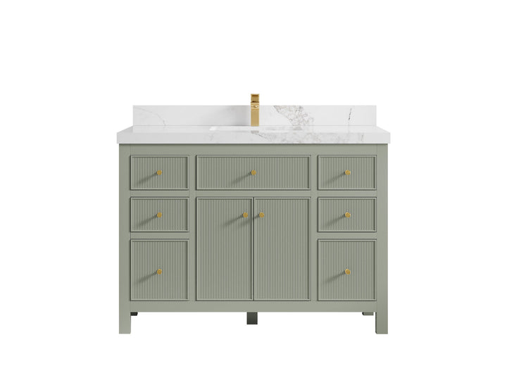 Sonoma 48 in W x 22 in D Free Standing Reeded Single Sink Bathroom Vanity - photo 11