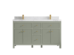 Sonoma 60 in W x 22 in D Free Standing Reeded Double Sink Bathroom Vanity - photo 11
