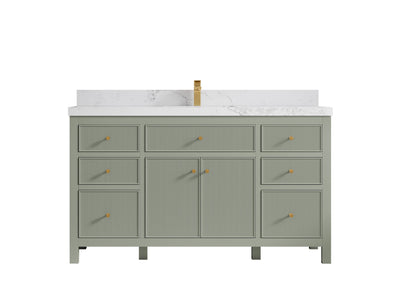 Sonoma 60 in W x 22 in D Free Standing Reeded Single Sink Bathroom Vanity