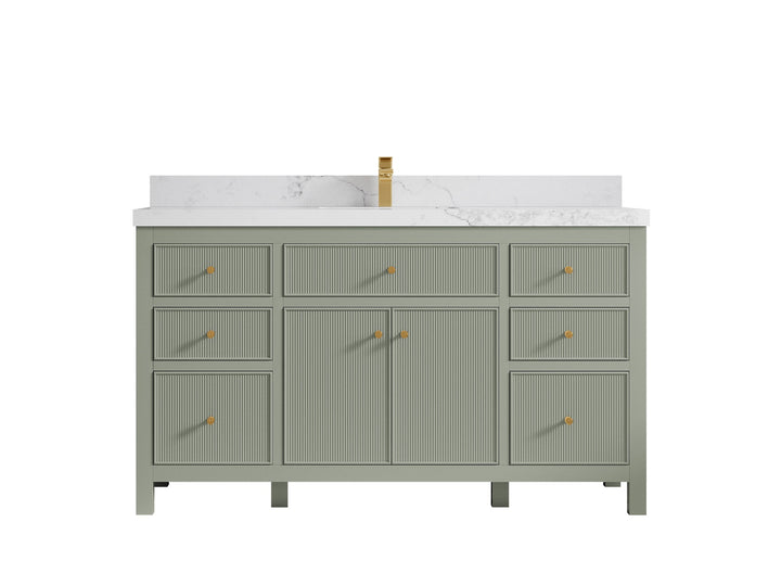 Sonoma 60 in W x 22 in D Free Standing Reeded Single Sink Bathroom Vanity - photo 11