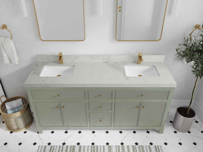 Sonoma 72 in W x 22 in D Free Standing Reeded Double Sink Bathroom Vanity