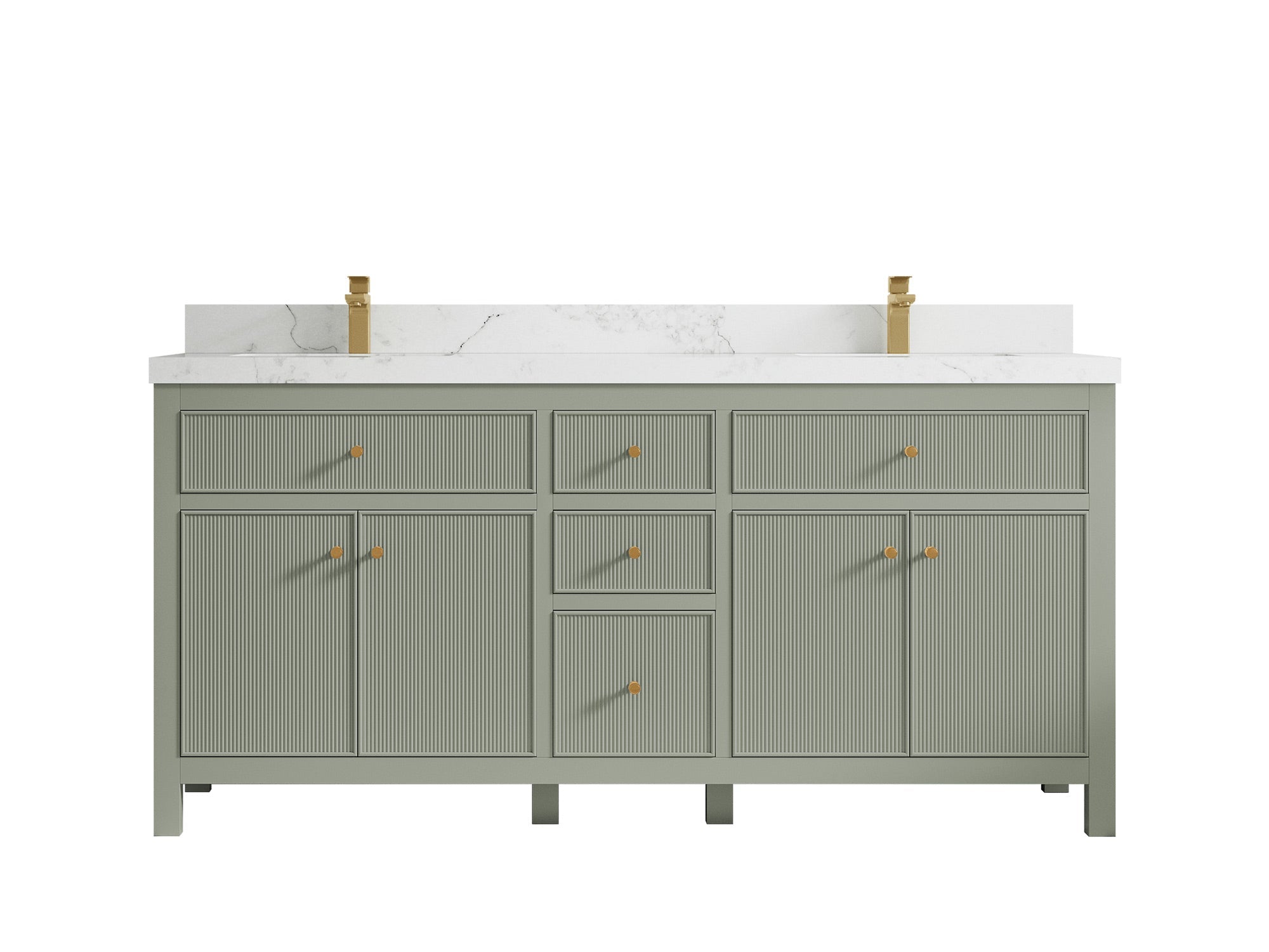 Sonoma 72 in W x 22 in D Free Standing Reeded Double Sink Bathroom Vanity